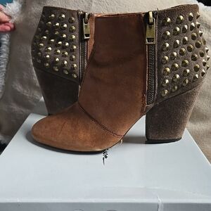 Studded Brown Ankle Boots